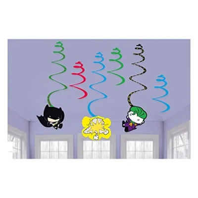 Image of amscan 9907400 Child Dc Batman Vs Joker Paper Swirl Decorations