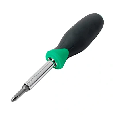 Image of Amazon Basics 6 In 1 Multi Bit Screwdriver/Nut Driver, Multicolor (Silver, Northern Glow, Grey)(Previously Denali brand)