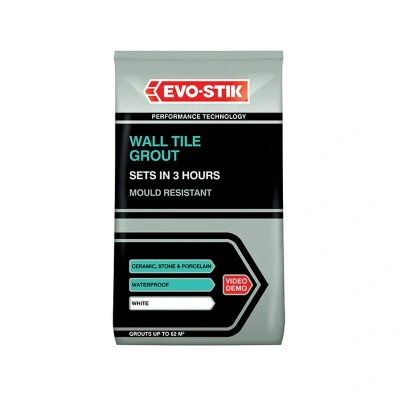 Image of Evo stik Wall Tile Grout Mould Resistant White 500g EVO478701