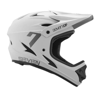 Image of 7 iDP M1 MTB Mountain Bike Full Face Lightweight Vented Bicycle Helmet (Matte Grey, Youth Large)