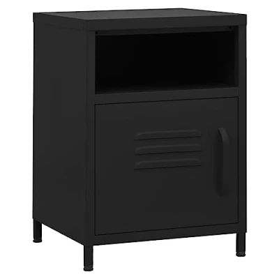 Image of vidaXL Nightstands 2 pcs Black 35x35x51 cm Steel