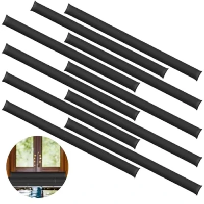 Image of Water Barrier 5 ft x 6.5 inch Activated Flood Barriers, Sandless Sandbag for Flooding Reusable Absorber Absorbing Snake Absorbent Prevention Garage and Basement (10 Pack)