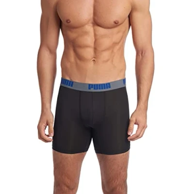 Image of PUMA Men&#039;s 3 Pack Performance boxer briefs, Black/Grey, M UK