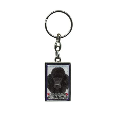 Image of Metal Keyring Life Is Better With A Dog (Poodle (Black))