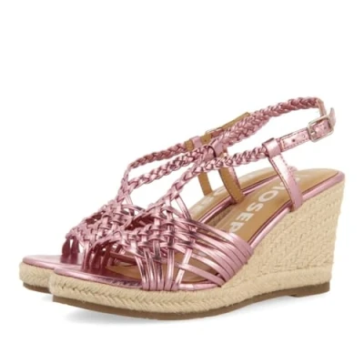 Image of GIOSEPPO Women&#039;s Glide Espadrille Wedge Sandal, Pink, 6 UK