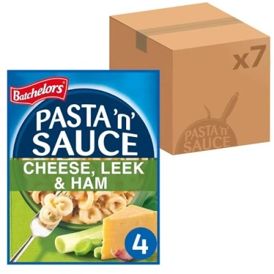 Image of Batchelors Pasta &#039;n&#039; Sauce Cheese, Leek &amp; Ham Ready Meal, 99 g Packet (Pack of 7)