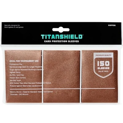 Image of TitanShield (150 Copper Sleeves) Compatible with MTG Magic The Gathering, Lorcana, Board Games and Trading Cards 2.5&quot; x 3.5&quot; 66x91mm