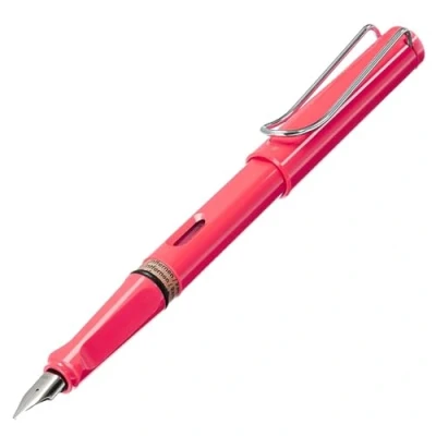 Image of LAMY Safari Fountain Pen Neon Coral Fine Nib (L41F)