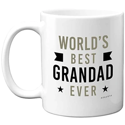 Image of Grandad Gifts World&#039;s Best Ever Birthday Presents for Great Grandad, Perfect Christmas from Grandchildren, Mug, 11oz Ceramic Dishwasher Microwave Safe Mugs