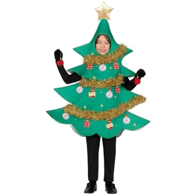 Image of GUIRMA Christmas Tree Fancy Dress Costume Children (7 9 Years) Tunic Xmas, New Year and Party Costumes Ideal for Boys Girls Green