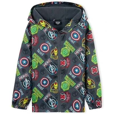 Image of Marvel Boys Waterproof Jacket Avengers Spiderman Hooded Fleece Lining Raincoat for Teenagers 4 14 Years (Blue Spiderman, 5 Years)