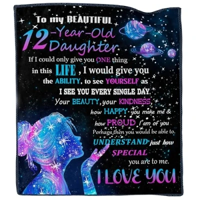 Image of Akoigun 12 Year Old Girl Birthday Gifts, Gifts for Girls, 12th Daughter Throw Blanket 60&quot;X50&quot;, Decorations Girls