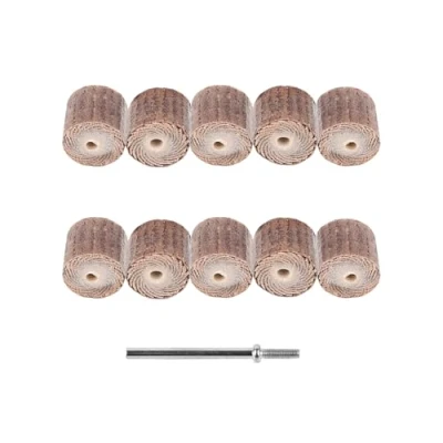 Image of 10Pcs 13MM Sanding Sandpaper Flap Wheel Disc Brush Bit Grinding Polishing Tool Sander Drill Coarse for Dremel Rotary Set Grit #120 with 3mm Mandrel Shank