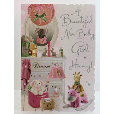 Image of Jonny Javelin A Beautiful New Baby Girl Hooray Card