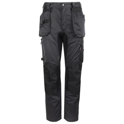 Image of TuffStuff X Motion Work Trousers 32 Waist Grey Long Cargo For Men Stretch Panels Triple Stitched Seams Features Knee Pad Pockets Comfortable &amp; Flexible