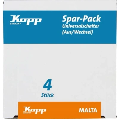 Image of Kopp Malta 622615059 Professional Pack Consisting of 4 Universal Switches (Circuit Breakers and Toggle Switches) Silver Anthracite