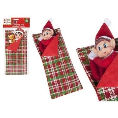 Image of SKYTE® Elf Accessories Props Stock On The Shelf Ideas Kit Toy Christmas Decoration (SLEEPING BAG) 4.8&quot; x 12&quot; / 12 30cm
