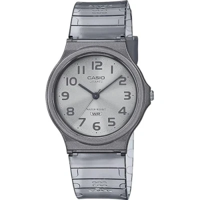 Image of Casio Unisex 35.00mm Quartz Watch with White Analogue dial and Grey Plastic/Resin Bracelet Strap MQ 24S 8BEF