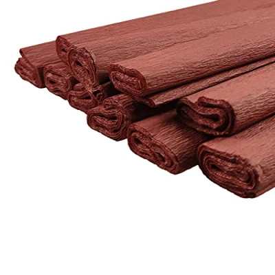 Image of Netuno 10 Rolls of Dark Brown Crepe Paper 200x50cm 78.74x19.69 inches Decorative Coloured Tissue Craft Wrapping Decoration for Gift Art