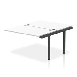 Image of Impulse Bench B2B Ext Kit 1200 Black Frame Office Desk White