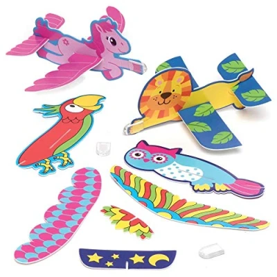 Image of Baker Ross AT910 Flying Gliders Bumper Assortment Pack of 12, for Kids Party Bags and Small Toys Children