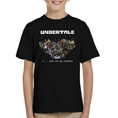 Image of Cloud City 7 Undertale with All My Friends Kid&#039;s T Shirt Black