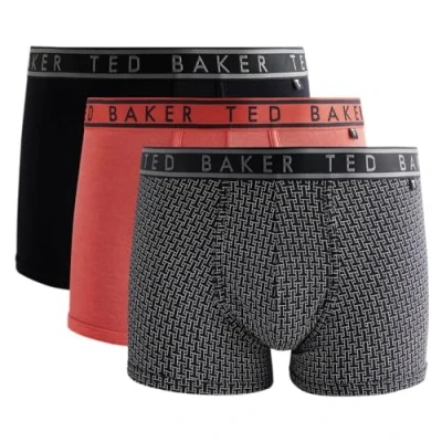 Image of Ted Baker 3 Pack Cotton Print Trunks