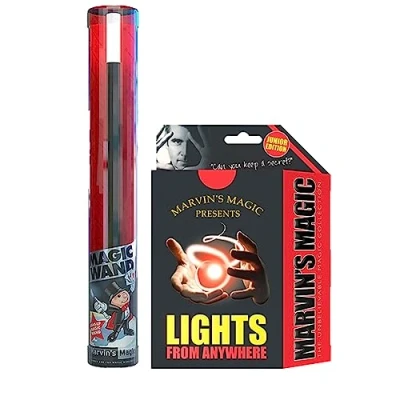 Image of Marvin&#039;s Magic Lights From Anywhere Junior Edition &amp; Light Up Wand Children&#039;s Tricks Set Amazing For Kids Includes Props and Instructions