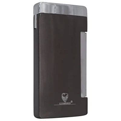 Image of GERMANUS Jetflame Torch Cigar Lighter Flat, Dark Grey