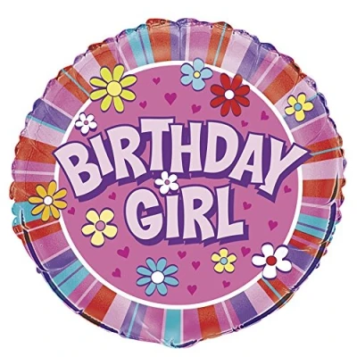 Image of Unique Party 53093 18&quot; Foil Birthday Girl Balloon