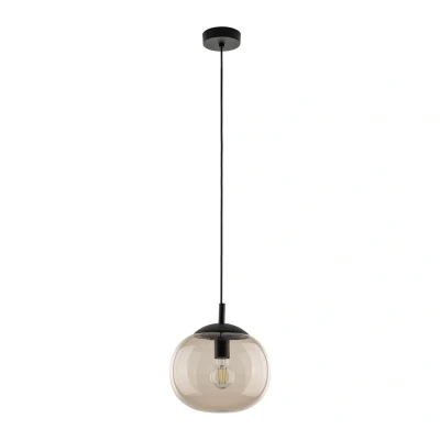 Image of TK Lighting Vibe pendant light, brown transparent glass, Ø 30 cm