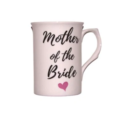 Image of Bone China &#039;Mother of The Bride&#039; Mug Personalised with Any Name Gift Boxed