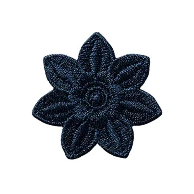 Image of Mono Quick Iron On Patch Appliqué for Flower Blue Dark 3.5 cm