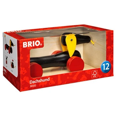 Image of BRIO Infant &amp; Toddler Dachshund Sausage Dog Pull Along Toys for Ages 12 Months Up (Kids 1 Year Old)