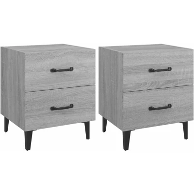 Image of vidaXL Bedside Cabinets 2 pcs Grey Sonoma 40x35x47.5 cm