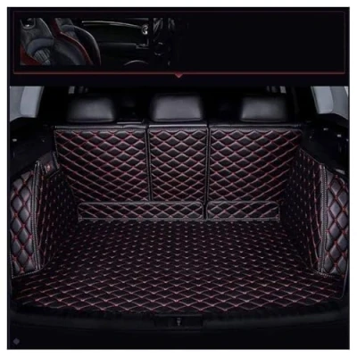 Image of MNBHJGR Car Full Coverage Boot Liner for Range Rover Evoque 2019 2024, Auto Waterproof Anti Scratch Slip Trunk Pad Cargo Protector Liners,B Black Red