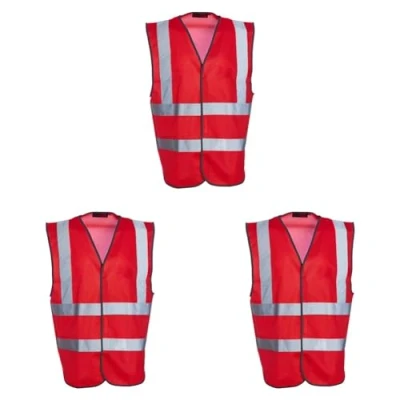 Image of Blackrock Hi Vis Vest, Red Viz Jacket, Reflective High Vests, PPE Clothing, Vis, Hivisible, Cycling, Security Mens Womens Childs Kids Boys Girls, Running Vest Size Medium