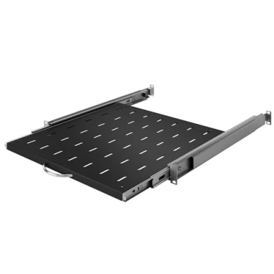 Image of Stalflex Server Rack Shelf 19 inch 1U 450mm Made of Metal Universal Pull out Vented Mount Cantilever Tray