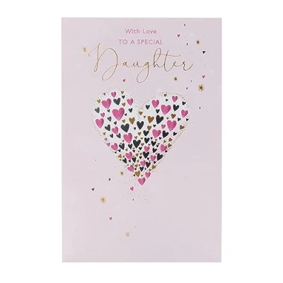 Image of UK Greetings Birthday Card for Daughter Mini Hearts Design