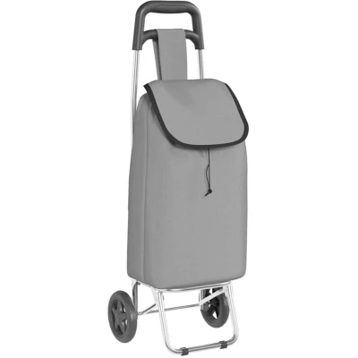 Image of vidaXL Shopping Trolley with Wheels Grey 35 L