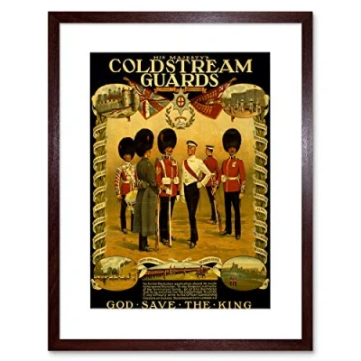 Image of Wee Blue Coo War WWI Britain Enlist Coldstream Guard King Country Framed Wall Art Print