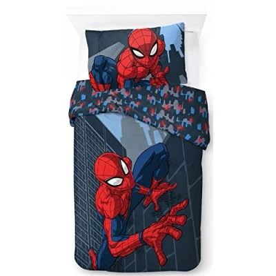 Image of Jay Franco Marvel Spiderman City Streets 100% Cotton Single Duvet Cover Set Includes Pillowcase