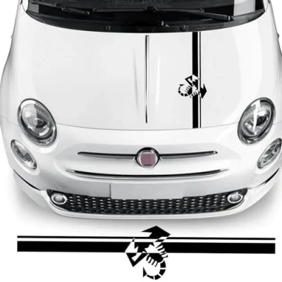 Image of IBLUON Car Hood Cover Styling Sticker Decor Vinyl Decals,Fit for Fiat Punto 500 Panda Abarth 595 Auto Tuning Accessories