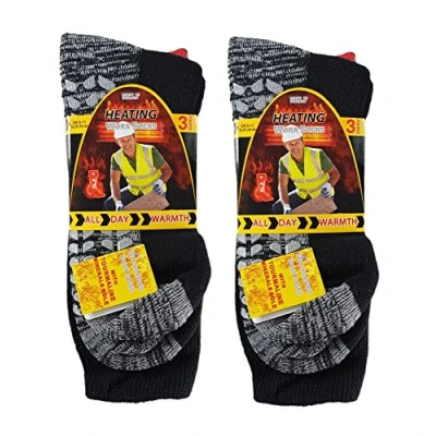 Image of Sockstack 6 Pairs Of Men&#039;s Self Heating Work Socks, All Day Warmth Boot 11