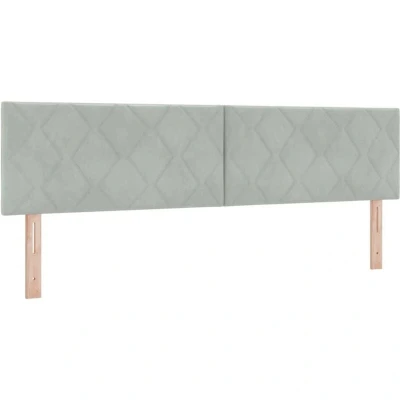 Image of vidaXL LED Headboard Diamond Blocks Design Light Grey 180 cm Velvet