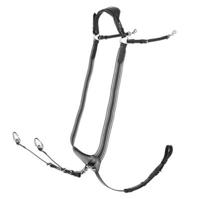 Image of LeMieux Arika Elasticated Breastplate Black/Silver Cob
