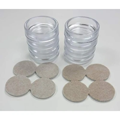 Image of Merriway® BH00152 Castor Caster Cups with Felt Pad, Outer Dimension 68 mm (2.5/8 inch) Large, Clear, Pack of 8