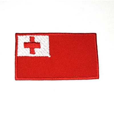 Image of Tonga National Country Flag Iron Sew on Embroidered Patch