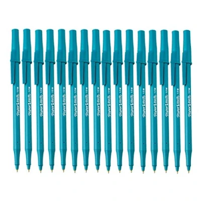 Image of 16 x Papermate Write Bros Classic Ballpoint Stick Pen, 1.0mm Medium Point, Blue Barrel/Blue Ink Loose in Plain Packaging