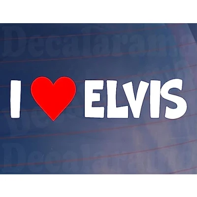Image of Car Sticker I Love Heart Elvis Funny Novelty Van Window Bumper Boot Door Decal Gift Present